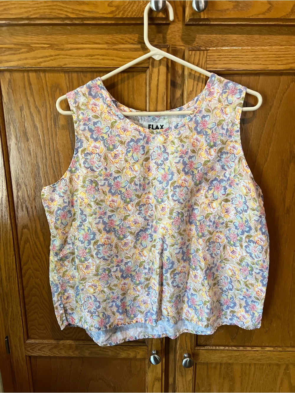 Flax 100% linen Floral Tank Top
